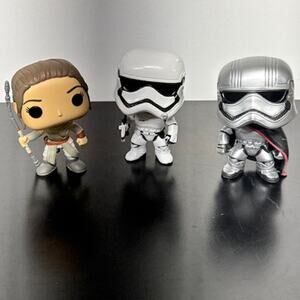 Funko Pop! Vinyl Lot : Star Wars - First Order Stormtrooper-Rey-Captain Phasma